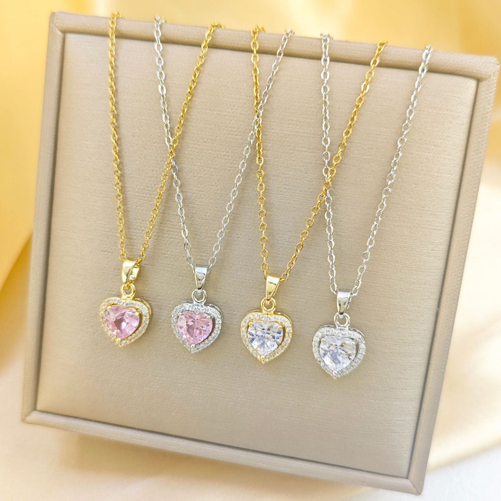 Light Luxury Titanium Steel Love Heart Necklace For Women, Non-Fading Clavicle Chain, Fashionable Zircon Pendant