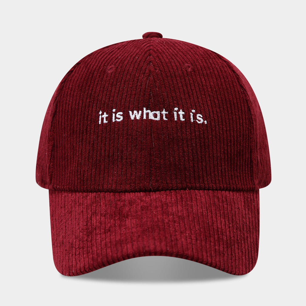 Stylish Letter-print Corduroy Baseball Cap For Couples