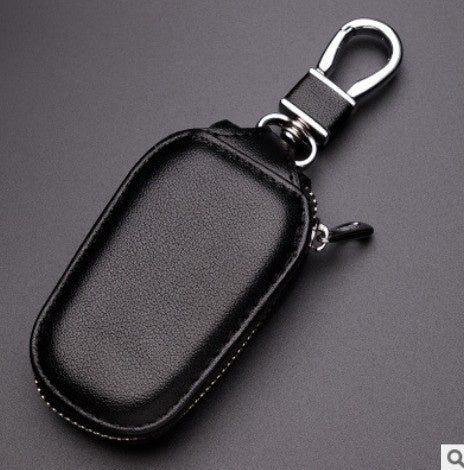 Solid-color Minimalist Leather Universal Car Key Case