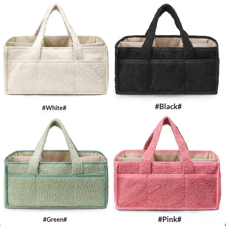 Plush Mommy Bag Baby Diaper Organizer Bottle Storage Bag