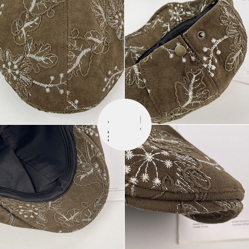 Artistic Retro Jacquard Stitching Traditional Chinese Style Forward Hat With Small Sequins, Fashionable And Versatile Baseball Cap