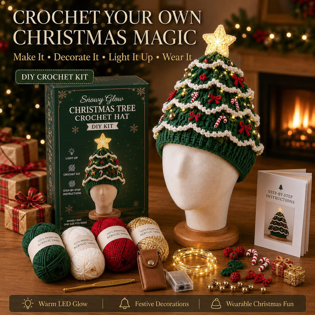 Christmas TreeCrochet Hat DIY Kit