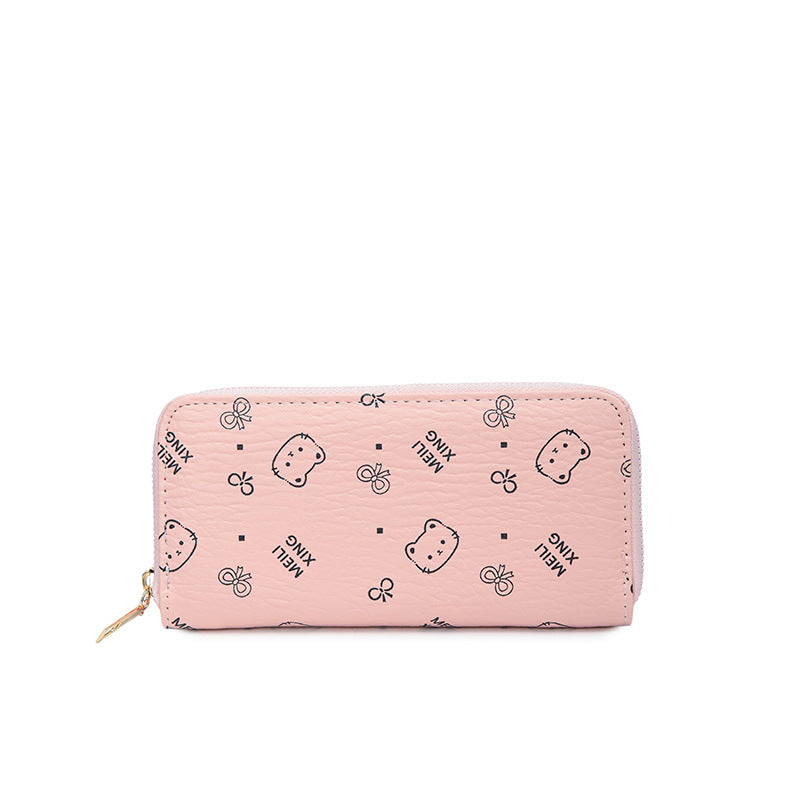 Zippered Printed Long Clutch Wallet