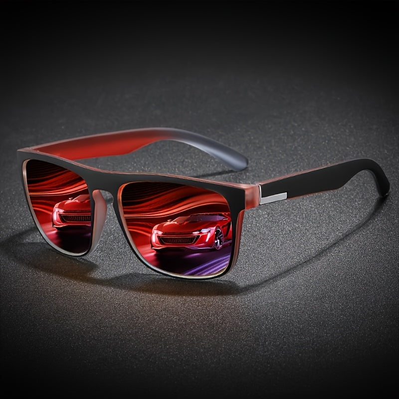 4 Pack Mens Square Sunglasses Set Reflective Mirror Lens UV400 Protection Sun Glasses Lightweight Gradient Temple Eyewear For Driving Fishing Travel And Daily Outdoor Wear