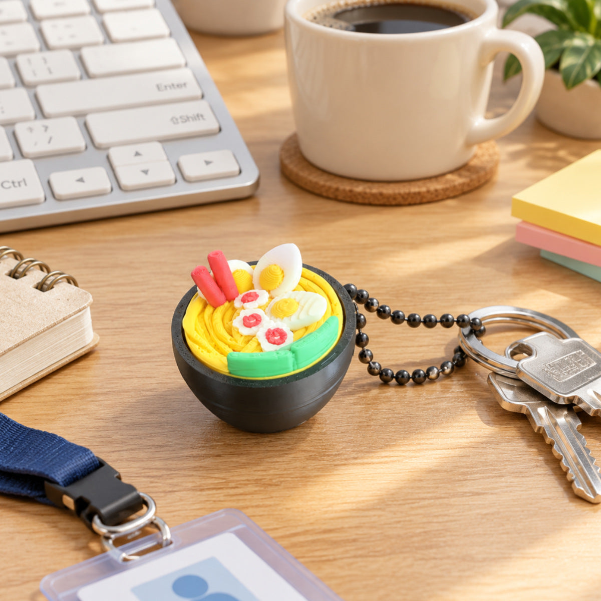 Desktop Decoration Simulated Ramen Bowl Keychain Pendant