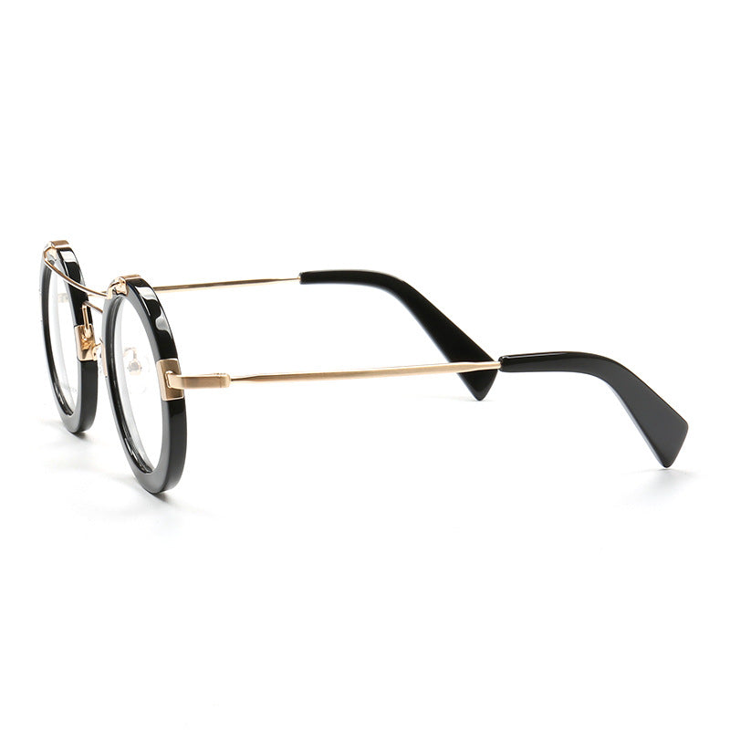 Double Beam Anti-blue Light Vintage Round Frame Sheet Metal Eyeglass Frame