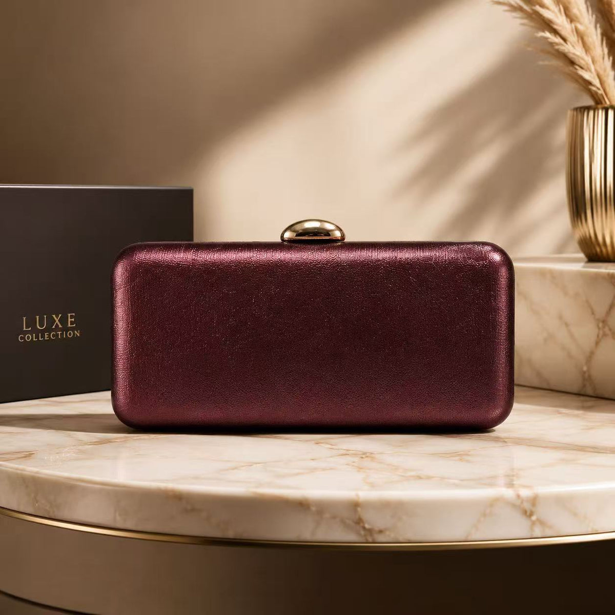 Luxury Evening Clutch For Women, New Metallic Texture Handbag, Simple And Stylish Banquet Bag, High-end Small Square Bag
