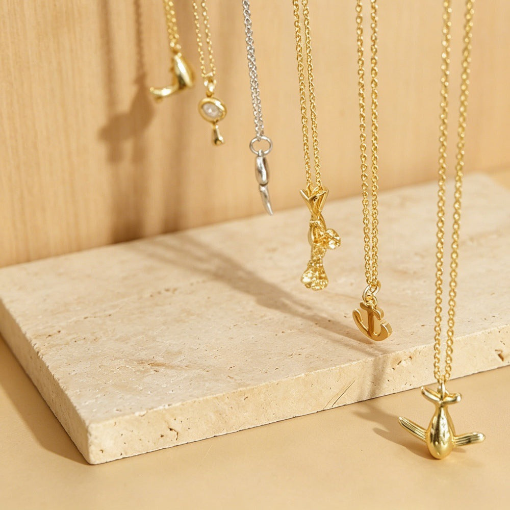 Ocean-themed Copper Necklace With 14k Gold Plating
