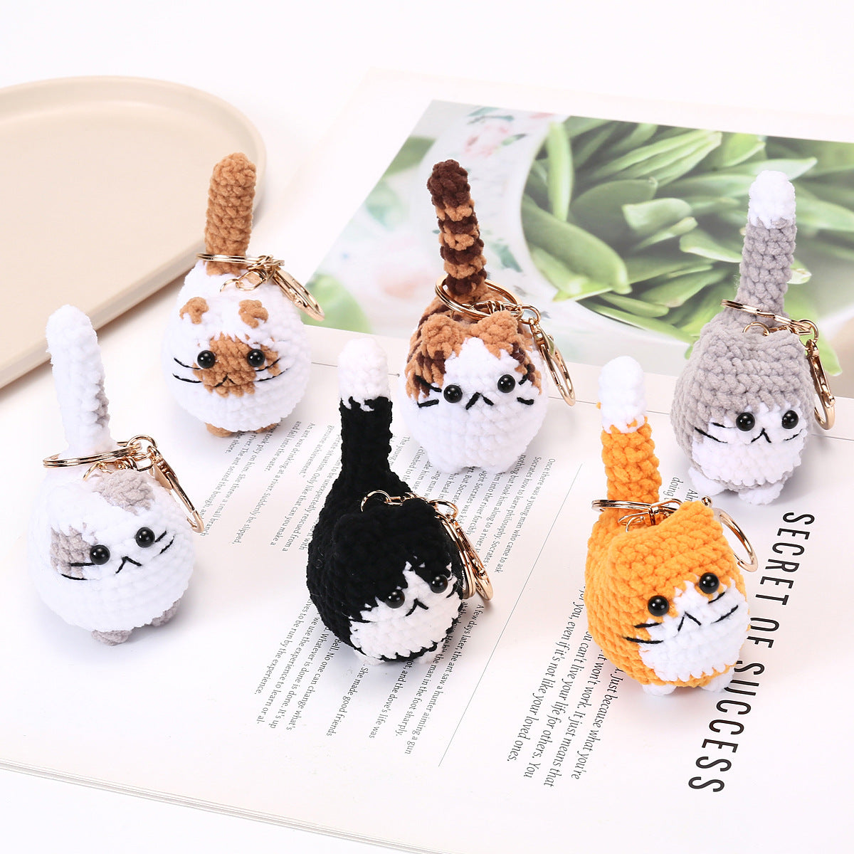 Knitted Yarn Kitten Pendant Woven Bag Charm