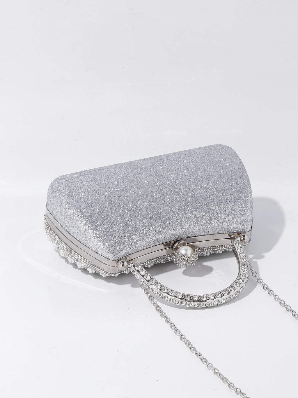 Evening Banquet Clutch With Pearl And Diamond Embellishments