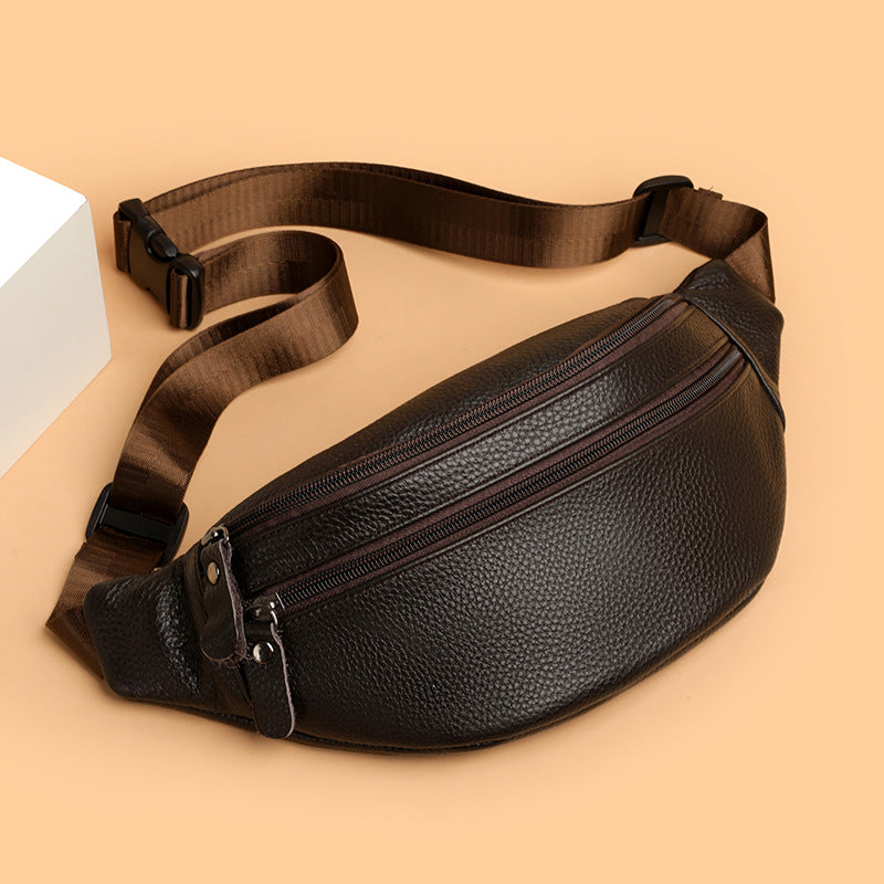New Stylish Minimalist Casual And Trendy Mens Genuine Leather Crossbody Bag