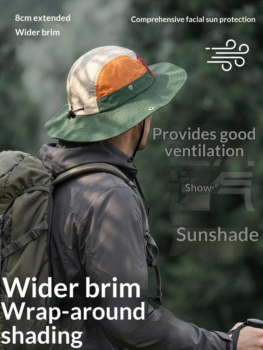 Wide-brimmed Full-face Sun Hat For Hiking And Mountaineering