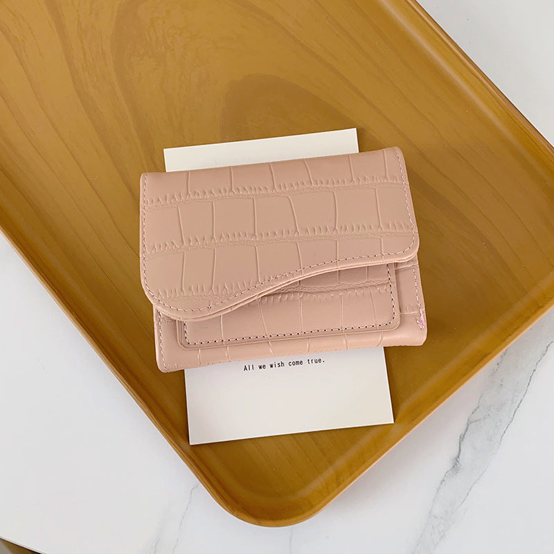Short Fashionable Multi-color Cardholder With Zipper For Women