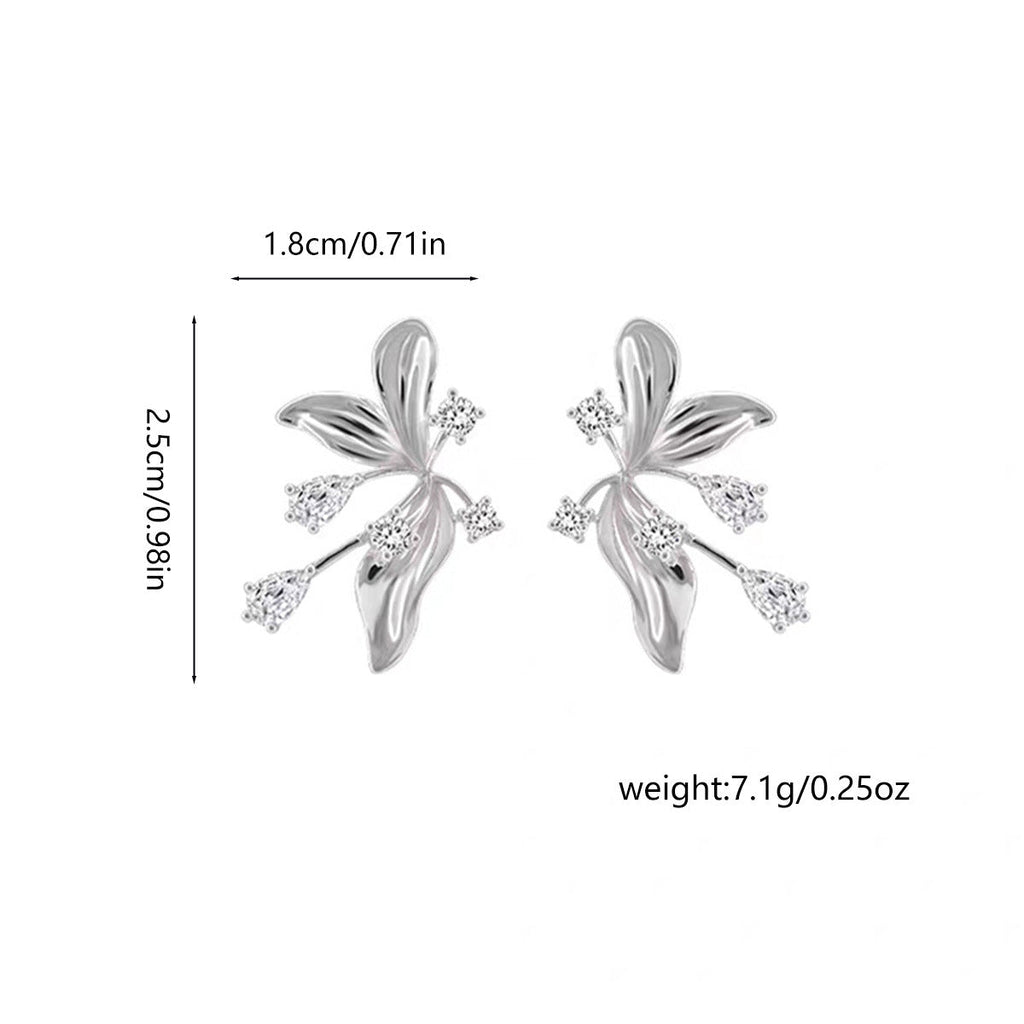2026 New French-Style Gentle And Cool Exquisite Flower Zircon Earrings With Unique Design And Minimalist Style