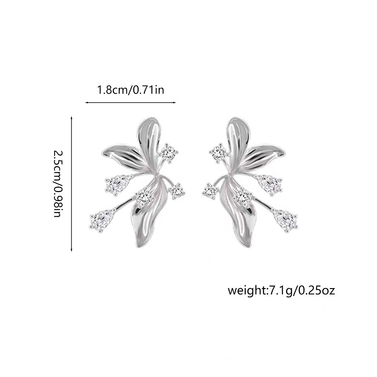 2026 New French-Style Gentle And Cool Exquisite Flower Zircon Earrings With Unique Design And Minimalist Style
