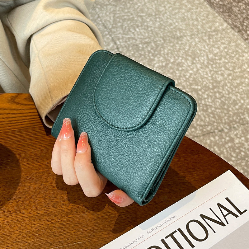Womens Short Wallet Made From Full-grain Cowhide