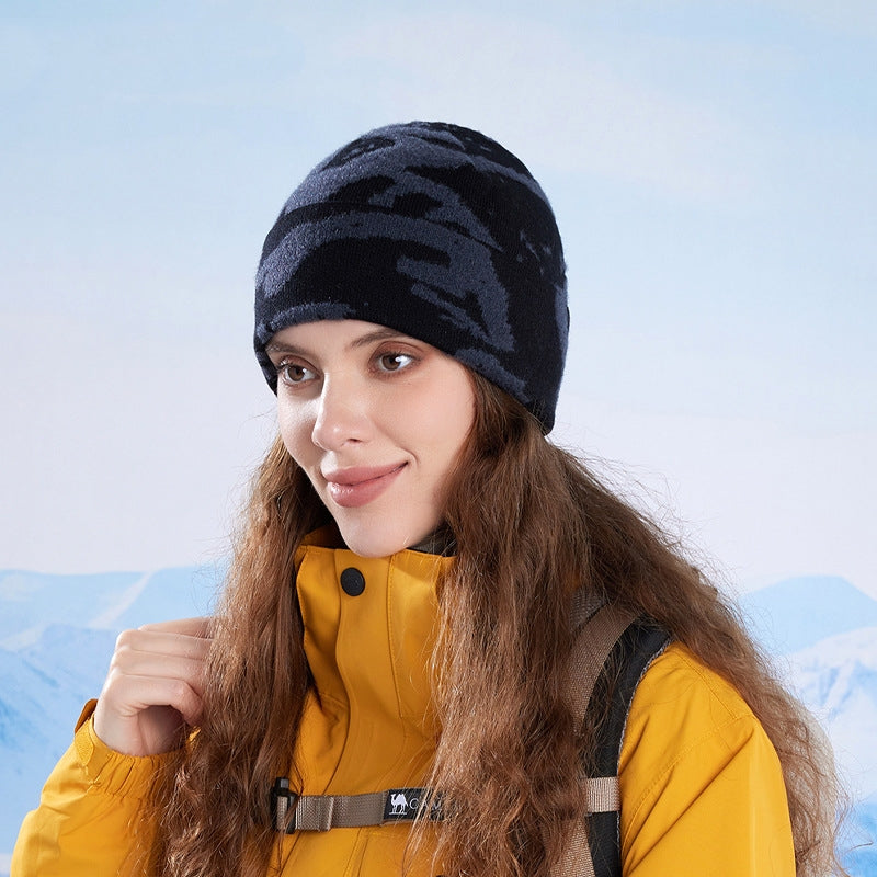 Winter European And American Style Fashionable Knitted Womens Outdoor Warm Wool Hat