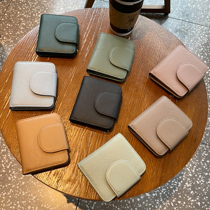 Womens Short Wallet Made From Full-grain Cowhide