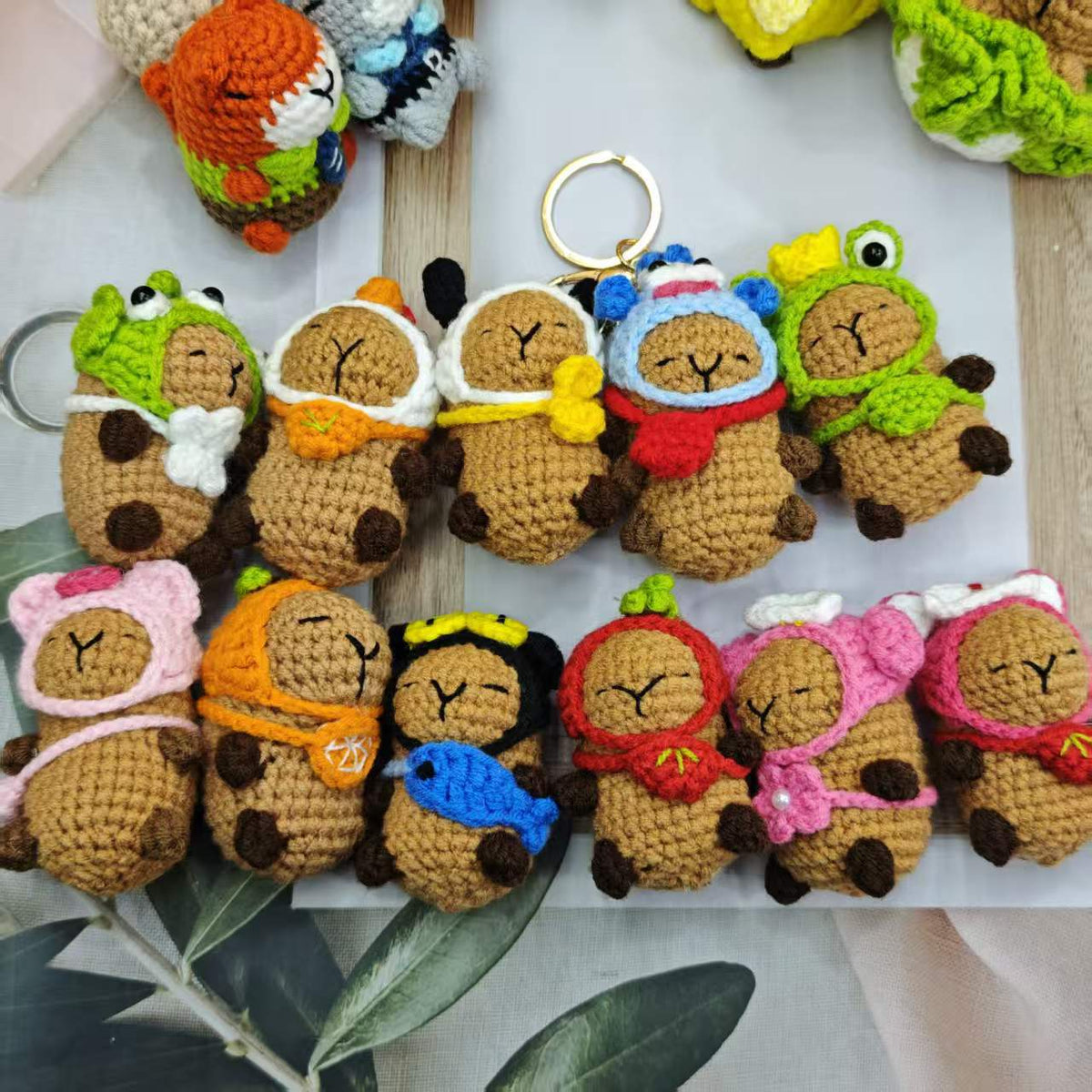 Finished Crocheted Capybara Pendant