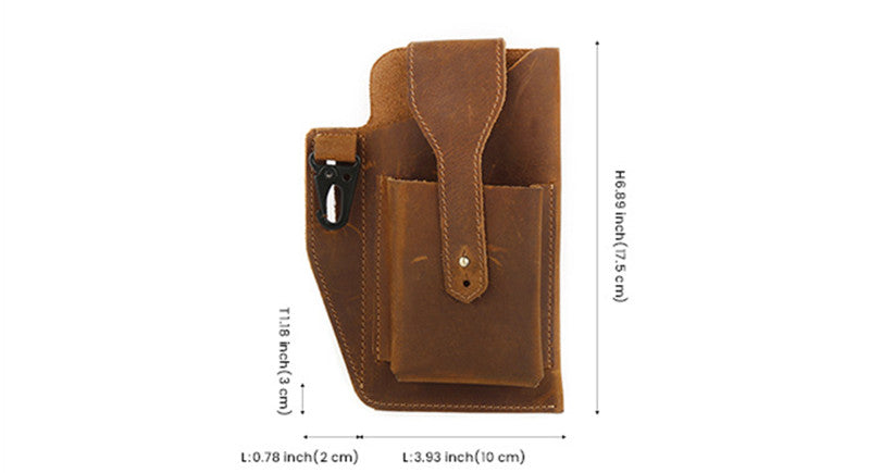 Mens Fashion Vintage Solid Color Waist Bag