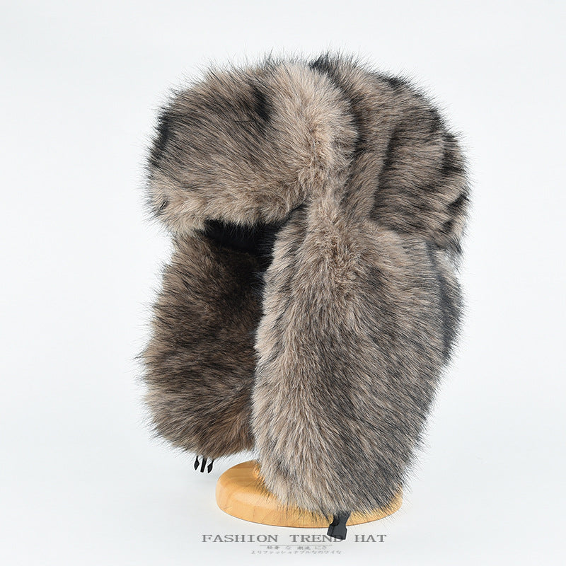 Winter Thickened Plush Outdoor Warm Ear-covering Hat