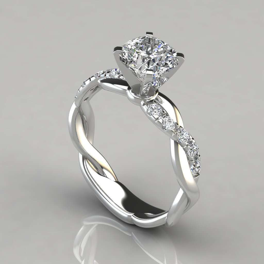 European And American Cross-Border Wish Hot-Selling 18K Rose Gold-Plated Two-Tone Princess-Cut Diamond Ring Engagement Ring Couple Style