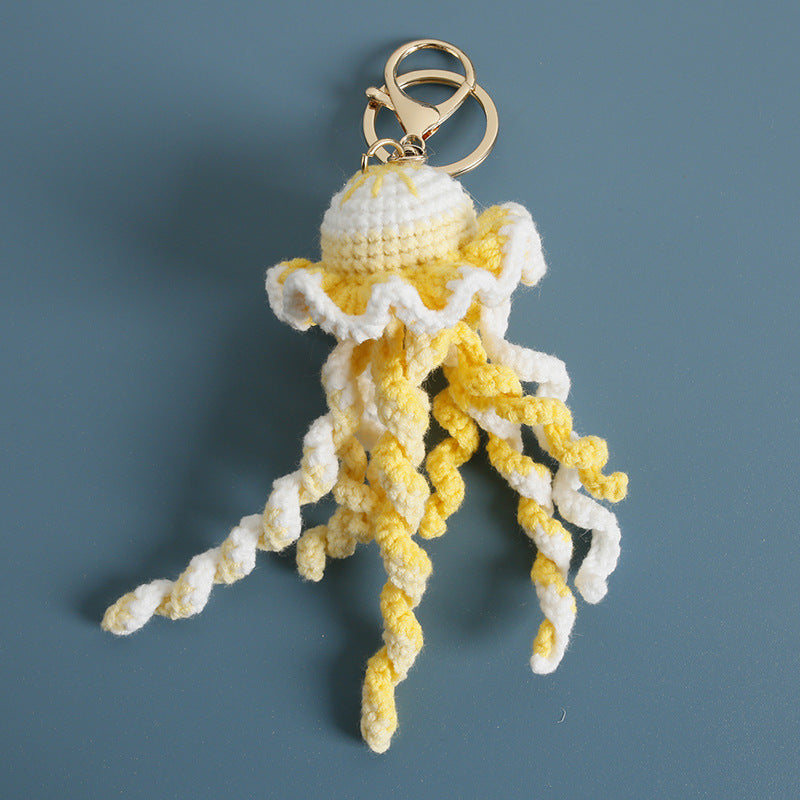 Hand-knitted Yarn Jellyfish Pendant