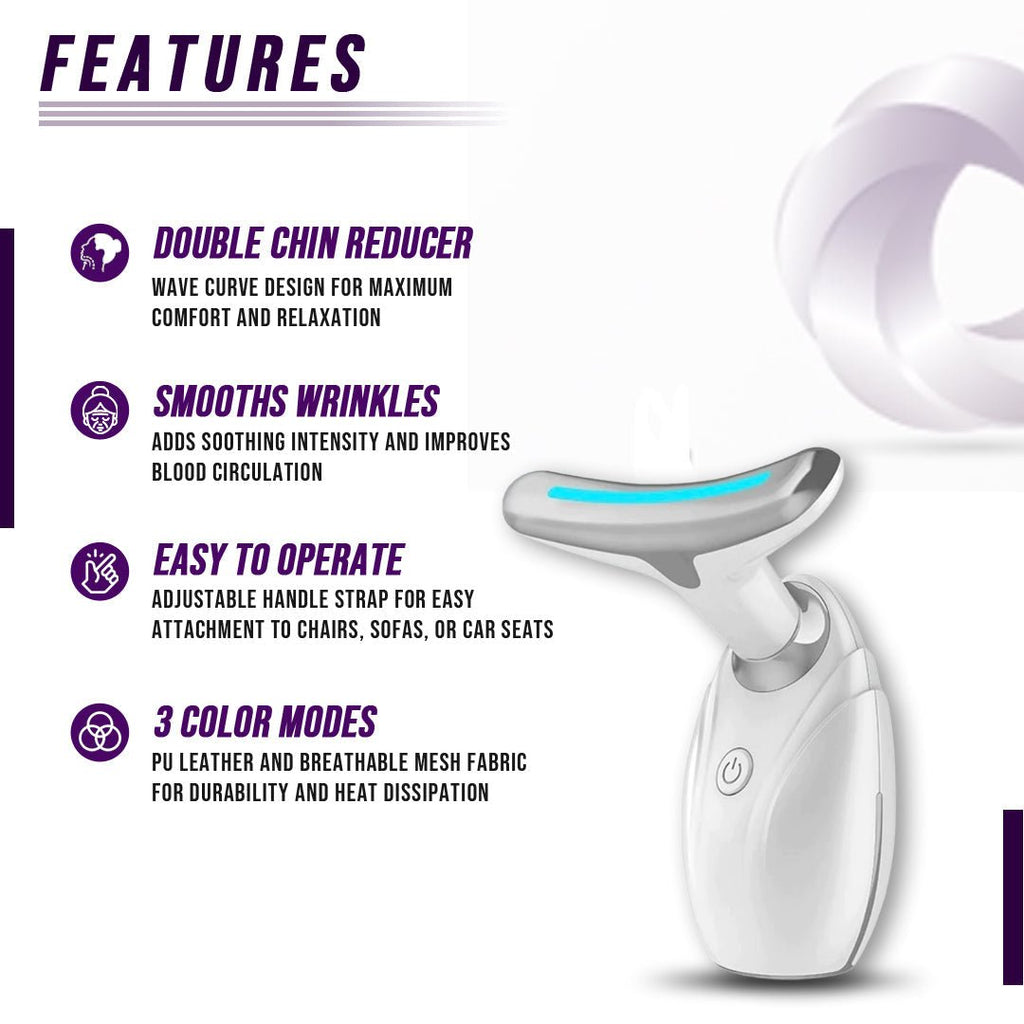 Masajeador LED para Lifting de Cuello y Rostro - Dispositivo Reafirmante y Antiedad para la Piel
