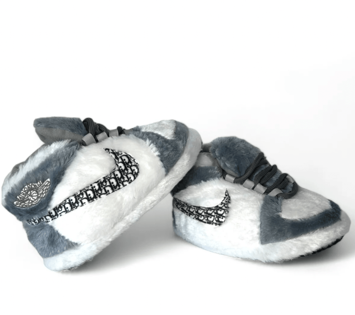 Courtside Cozy Gray Sneaker Slippers – Unisex Kids & Adults