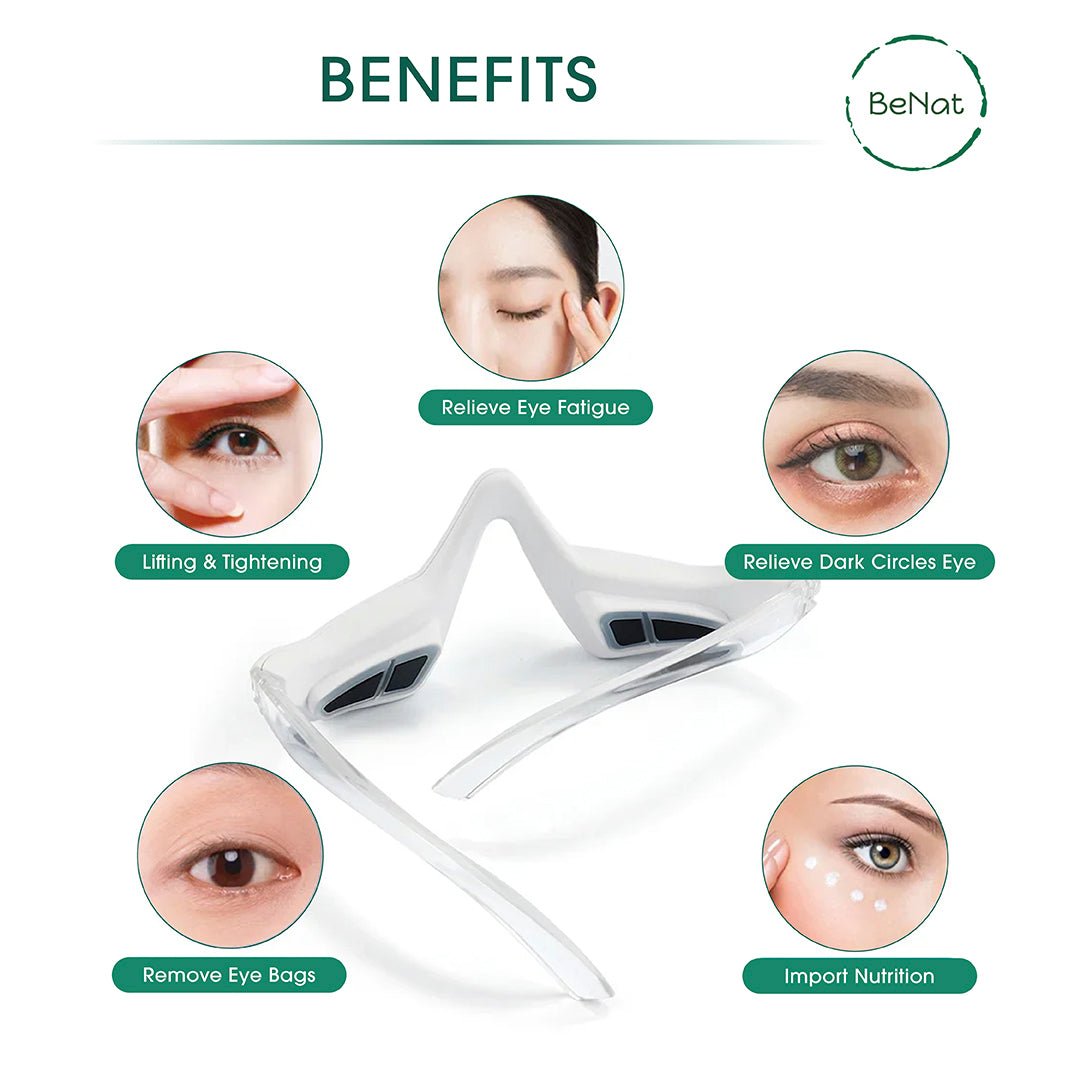 Masajeador con Terapia de Luz Roja para el Contorno de Ojos | Dispositivo para Rejuvenecimiento y Relajación de la Piel